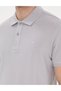 Light Gray Slim Fit 100% Cotton Non-Curling Buttoned Polo Collar Basic T-Shirt 50302561-Vr001 - 7