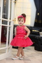 Ruched Star Pattern Embroidered Tulle Baby Girl Evening Dress - 3