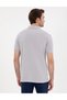 Light Gray Slim Fit 100% Cotton Non-Curling Buttoned Polo Collar Basic T-Shirt 50302561-Vr001 - 5