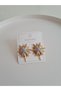 Two Color Star Detailed Women's Steel Earrings - 4