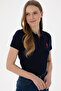 Women's Navy Blue Basic Polo Neck T-Shirt 50300896-Vr033 - 3