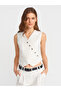 60573 Asymmetrical Double-Breasted Vest-White
