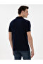 Navy Blue Slim Fit 100% Cotton Non-Curling Buttoned Polo Collar Basic T-Shirt 50302561-Vr033 - 5