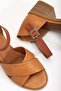 Women's Genuine Leather Cross Ankle Sandals Brown - 4