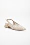 Women's Short Heeled Evening Dress Shoes Silver Mesh Stone Embellished Heel Open - 5