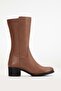 Women's Genuine Leather Classic Zipper Boots - Walnut - 3