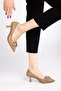 Women's High Heels Mink Square Buckle Leather Goblet Heels - 2