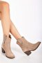 Women's Genuine Leather Soft Suede Western Cowboy Boots - Mink Suede - 4