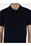 Navy Blue Slim Fit 100% Cotton Non-Curling Buttoned Polo Collar Basic T-Shirt 50302561-Vr033 - 6