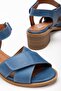 Women's Genuine Leather Velcro Cross Sandals Denim Blue - 4
