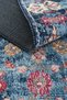 Private Blue Distressed Vintage Rug with Floral Print—Authentic Woven Chenille Living Room Rug (xxx) - 9