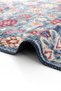 Private Blue Distressed Vintage Rug with Floral Print—Authentic Woven Chenille Living Room Rug (xxx) - 7