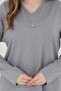 Women's V-Neck Lycra Large Size Middle Age Mother Combed Cotton Blouse - 2