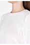 Regular Fit Round Neck Jacquard Women's White Short Sleeve T-Shirt - 4