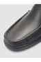 Milan 100% Genuine Leather Black Loafer Shoes with Stitching Detail - 7