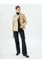 Double Breasted Oversize Short Trench Coat with Pockets, Buttons and Belt - 2