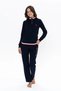 U.S. Polo Assn. 20112 Women's Long Sleeve Stand Collar Casual Home Wear-Navy Blue