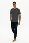U.S. Polo Assn. 18890 Men's Short Sleeve Crew Neck Elastic Cuffed Pajama Set-Anthracitemelange - 2