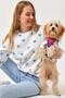 Star Printed Oversize Rose Gold Sweatshirt White - 5