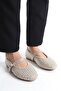 Beige Stone Women's Ballerinas Adjustable Straps Lightweight Comfortable Stylish Work Office Casual Shoes - 3