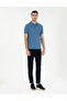 Dark Blue Slim Fit 100% Cotton Buttoned Polo Collar Basic T-Shirt 50306448-Vr032 - 4