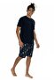 U.S. Polo Assn. 18867 Men's Short Sleeve Bicycle Collar Shorts Pajama Set-Navy Blue - 2