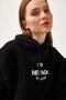 Oversize Hooded Kangaroo Pocket Sweatshirt Black - 4