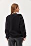 Embroidered Raised Three Thread Sweatshirt Black - 3