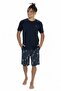 U.S. Polo Assn. 18867 Men's Short Sleeve Bicycle Collar Shorts Pajama Set-Navy Blue