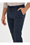 Navy Blue Slim Fit Linen Blended Trousers 50265205-Vr033 - 6