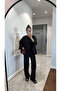 Black Bat Sleeve Lacing Button Detailed Suit - 9002