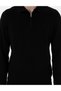 Black Slim Fit Zippered Polo Neck Wool Blend Basic Knitwear Sweater 50312570-Vr046 - 6