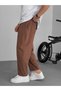 Coffee loose fit linen trousers jj-181 - 5