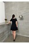 Button Detailed Sleeve Gathered Mini Dress - 4