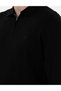 Black Slim Fit Zippered Polo Neck Wool Blend Basic Knitwear Sweater 50312570-Vr046 - 7