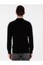 Black Slim Fit Zippered Polo Neck Wool Blend Basic Knitwear Sweater 50312570-Vr046 - 5