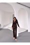 Women's Tie up Blazer Jacket Pants Suit - 4