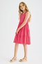 Crew Neck Zero Sleeve Elastic Waist Fuchsia Color Girl's Dress - 6