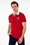 Men's Slim Fit Polo Neck Red Basic T-Shirt 50298073-Vr030 - 3