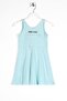 Round Neck Zero Sleeve Dream Printed - Light Blue Color Girls' Dress