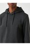 Basic Kapşonlu Sweatshirt Şardonlu - 5