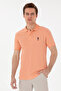 Men's Slim Fit Polo Neck Salmon Basic T-Shirt 50298041-Vr047