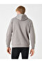 Basic Kapşonlu Sweatshirt Şardonlu - 4