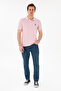 Men's Slim Fit Polo Neck Light Pink Basic T-Shirt 50298041-Vr078 - 4