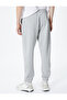Jogger Sweatpants with Lace Waist Pocket Detail and Ribbon - 4