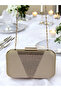 Nude Color Satin Gold Stone Evening Dress Bag Evening Bag - 4