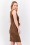Women Solid Mini Dress, Tan - 2
