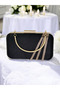 Black Color Satin Rosegold Stone Evening Dress Bag Evening Bag - 7