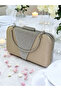 Nude Color Satin Silver Stone Evening Dress Bag Evening Bag - 8