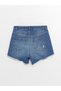 Vizyon New Season Indigo Standard Fit Ripped Detailed Women's Jean Shorts - 7